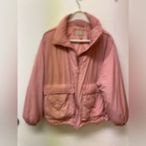 WE THE FREE Pink Oversized Puffer Jacket (S)